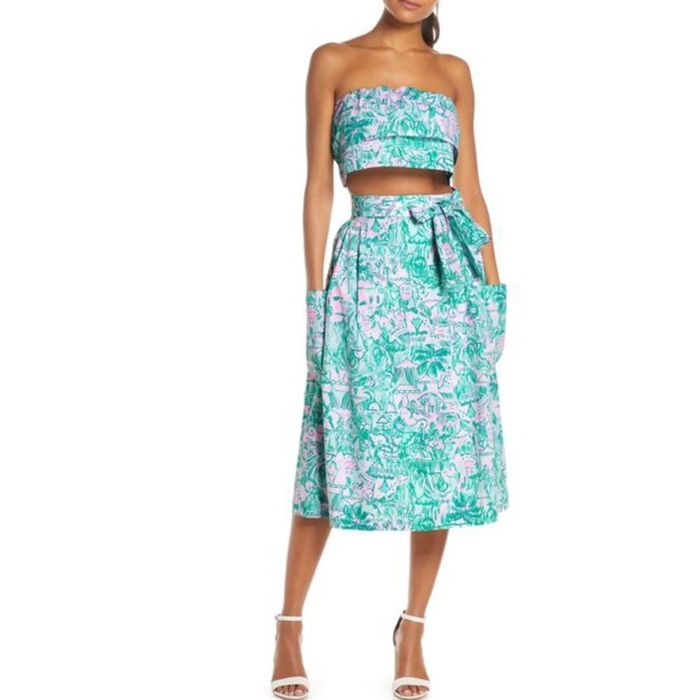 Lilly Pulitzer Lenora A Line Cotton Skirt Size 00